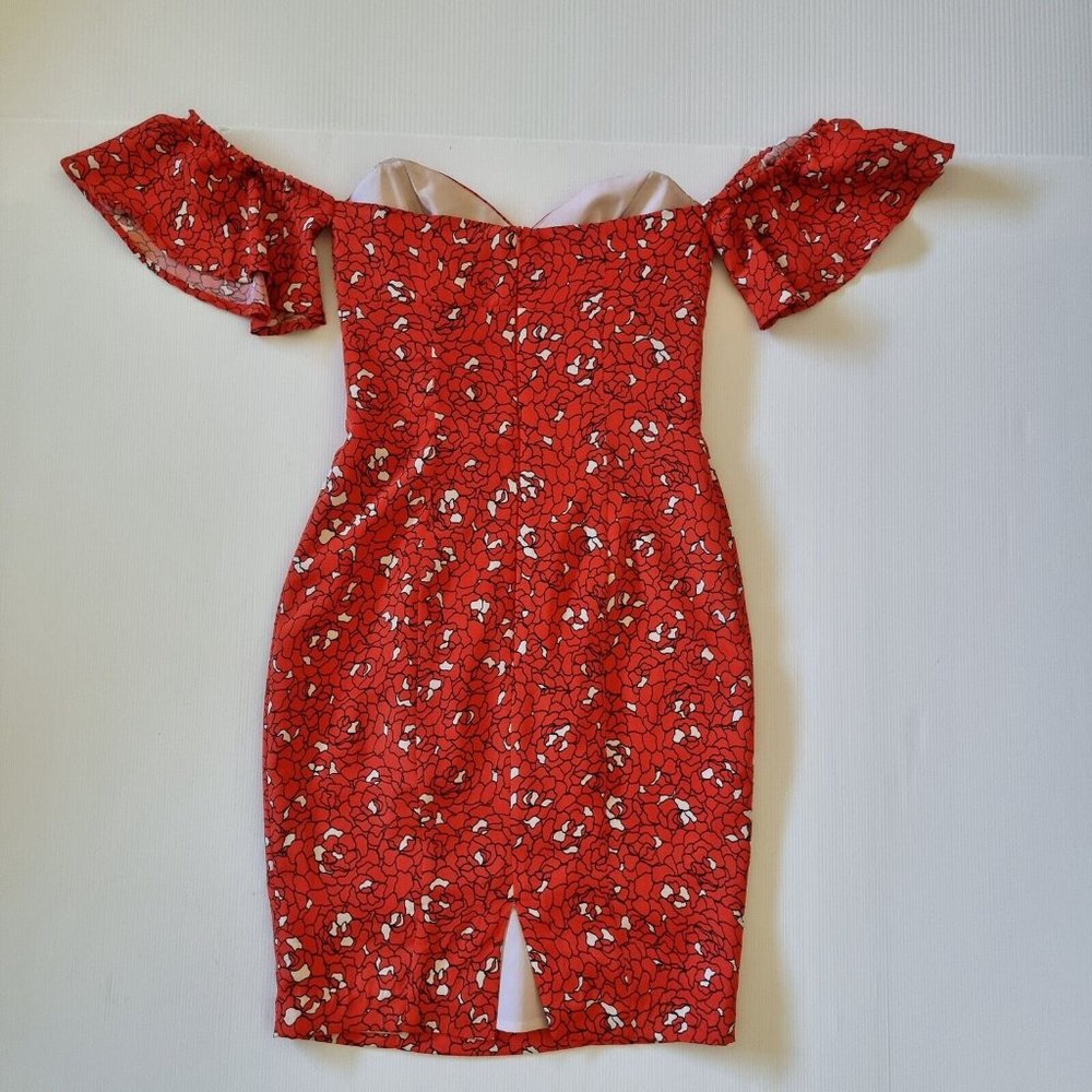 Kookai ALLEGRA Dress Size 36 Au 8 Blogger Favourite Red Off Shoulder Sweetheart - Picture 13 of 16